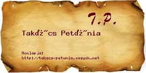 Takács Petúnia névjegykártya